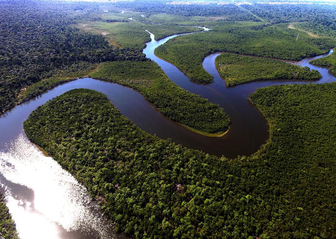 Top View of Amazon rainforest, Brazil; Shutterstock ID 410383780